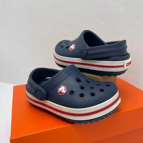 CROCS Kids Navy Blue Slippers - Picture 8 of 16